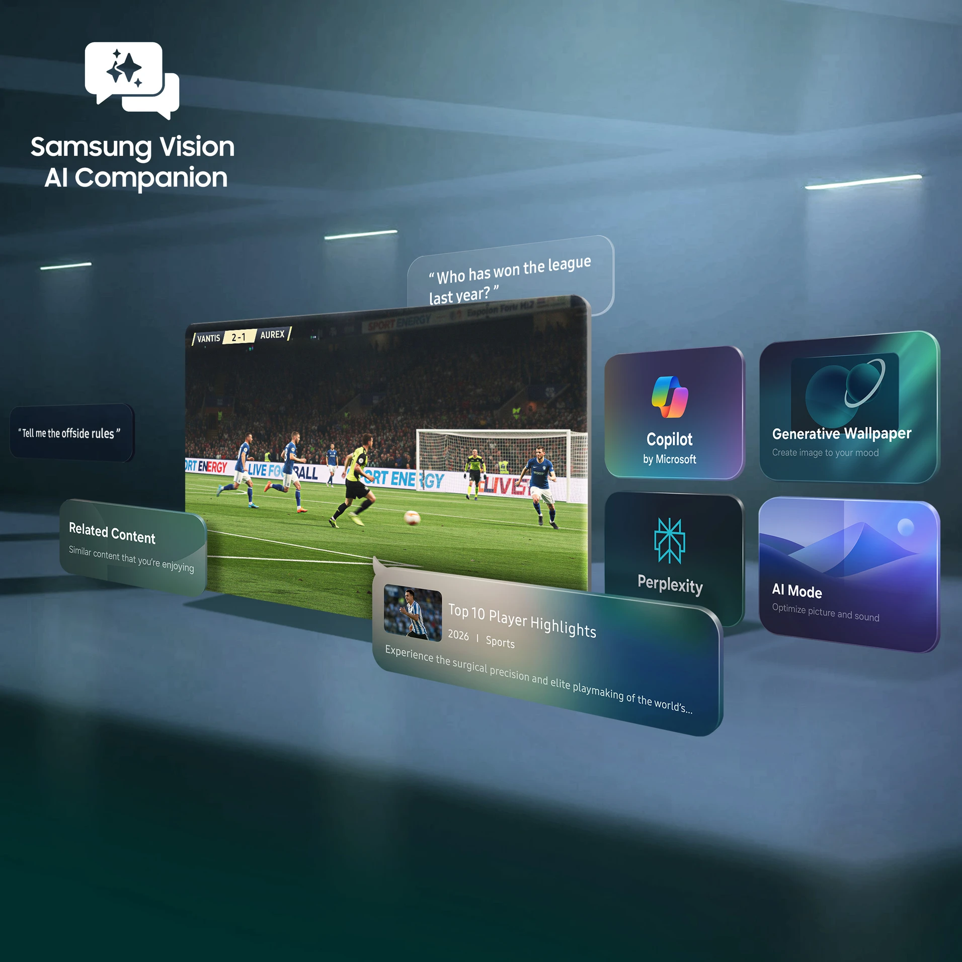 Samsung Crystal 4K Vision AI 138 cm (55 inch) Ultra HD (4K) LED - Image 13